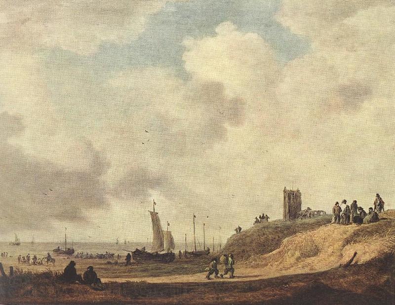 GOYEN, Jan van Seashore at Scheveningen dg